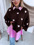 Knitted Sweater "CHOCOLATEY LOVE 7102" – Choco & Pink